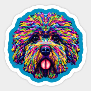 Adorable Bolognese Dog Fluffy Artwork Sticker